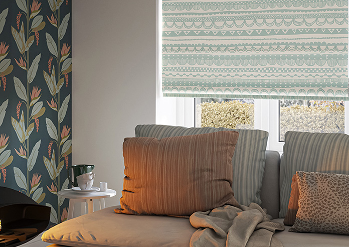 Bohemian, Crystal Blue - Twist&Fit Roman Blind - Image 5